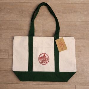 Trader Joe's Green Canvas Tote
